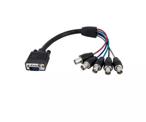 StarTech.com 1 ft Coax HD15 VGA to 5 BNC RGBHV Monitor Cable - M/F
