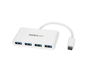 StarTech.com 4 Port USB C Hub with 4x USB-A Ports (USB 3.0 SuperSpeed 5Gbps) - USB Bus Powered - Portable/Laptop USB-C to USB-A Adapter Hub - USB 3.1 Gen 1/USB 3.2 Gen 1 Type-C Hub - White~4 Port USB C Hub with 4x USB-A Ports (USB 3.0 SuperSpeed 5Gbps) - USB Bus Powered - Portable/Laptop USB-C to USB-A Adapter Hub - USB 3.2 Gen 1 Type-C Hub - White