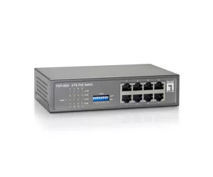 LevelOne 8-Port Fast Ethernet PoE Switch, 8 PoE Outputs, 65W