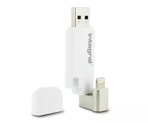 Integral 64GB USB3.0 DRIVE LIGHTNING USB ISHUTTLE WHITE DUAL CONNECTOR