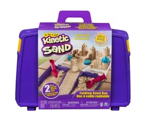 Kinetic Sand , Folding Sand Box with 2lbs of and Mold and Tools