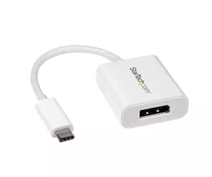 StarTech.com USB C to DisplayPort Adapter - 4K 60Hz/8K 30Hz - USB Type-C to DP 1.4 HBR2 Adapter Dongle - Compact USB-C (DP Alt Mode) Monitor Video Converter - Thunderbolt 3 Compatible - White