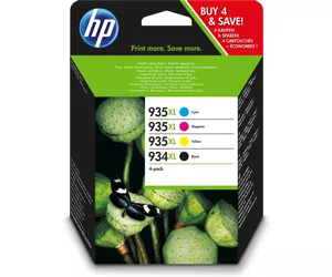 HP 934XL suure tootlusega must/935XL sinine/purpur/kollane originaaltindikassetid, 4 tk pakis