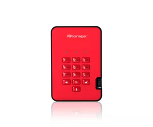 iStorage diskAshur2 256-bit 256GB USB 3.1 secure encrypted solid-state drive - Red IS-DA2-256-SSD-256-R