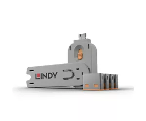 Lindy USB Port Locks 4xORANGE+Key