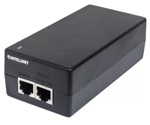 Intellinet Gigabit Ultra PoE+ Injector, 1 x 60 W Port, IEEE 802.3bt and IEEE 802.3at/af Compliant, Plastic Housing (Euro 2-pin plug)