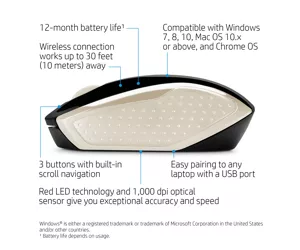 HP Wireless Mouse 200 (Silk Gold)