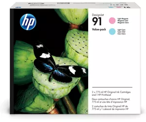 HP 91 Value Pack 775-ml Lt Magenta/Lt Cyan DesignJet Ink Cartridges/Printhead