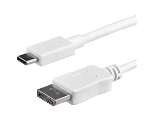 StarTech.com 3ft/1m USB C to DisplayPort 1.2 Cable 4K 60Hz - USB-C to DisplayPort Adapter Cable HBR2 - USB Type-C DP Alt Mode to DP Monitor Video Cable - Works w/ Thunderbolt 3 - White