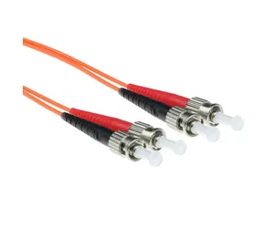 ACT 0.5 metre LSZH Multimode 62.5/125 OM1 fiber patch cable duplex with ST connectors