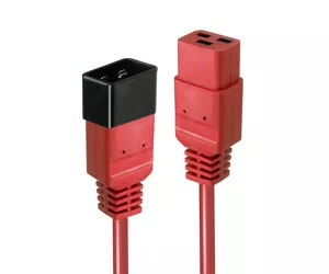Lindy 1m IEC C19 to C20 Extension, red