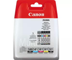 Canon PGI-580BK/CLI-581 BK/C/M/Y Pigment + Ink Cartridge Multi Pack