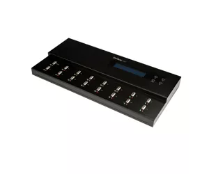 StarTech 1 to 15 USB Thumb Drive Duplicator and Eraser, File and Whole-Drive Copy at 1.5 GB/min, 3-Pass Erase, LCD Display