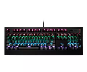 MSI GK-701 klaviatuur USB QWERTZ Saksa keel Must
