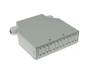 ACT DIN rail fiber optic terminal box unloaded, 12 ports