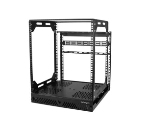 StarTech.com 12HE Ausziehbares, drehbares Netzwerk rack mit offenem Rahmen - 4 Pfosten - 42cm tiefes ausziehbares Netzwerkschrank mit Kabelmanagement, Drehbares Netzwerk/Serverschrank