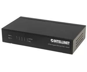 Intellinet 5-Port Gigabit Ethernet PoE+ Switch, 4 x PSE PoE-Ports, IEEE 802.3at/af Power-over-Ethernet (PoE+/PoE), 60 W, Desktop