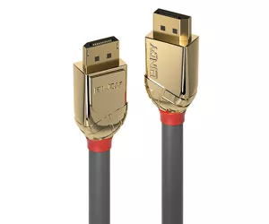 Lindy 0.5m DisplayPort 1.4 Cable, Gold Line
