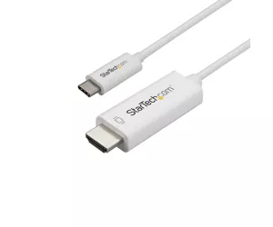 StarTech.com 6ft (2m) USB C to HDMI Cable - 4K 60Hz USB Type C to HDMI 2.0 Video Adapter Cable - Thunderbolt 3 Compatible - Laptop to HDMI Monitor/Display - DP 1.2 Alt Mode HBR2 - White