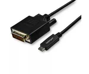 StarTech.com 10ft (3m) USB C to DVI Cable - 1080p (Single Link) USB Type-C (DP Alt Mode HBR2) to DVI-Digital Video Adapter Cable - Works w/ Thunderbolt 3 - Laptop to DVI Monitor/Display