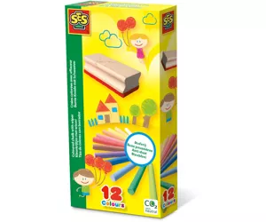 SES Creative Coloured chalk with wiper Multi spalvos 12 vnt