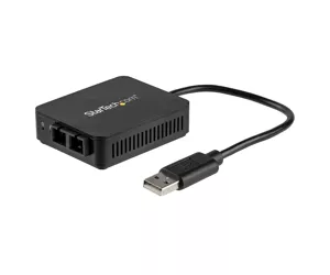 StarTech.com USB to Fiber Optic Converter - 100Mbps - USB 2.0 to Fiber Network Adapter - 100Base-FX SC Female Duplex Multimode Fiber/MMF Compatible - 2Km - Compact USB to Fiber LAN
