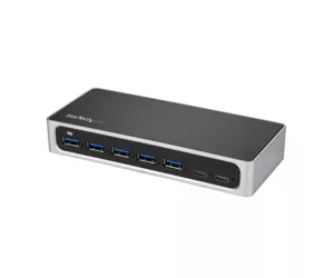 StarTech.com 7 Port USB C Hub with Fast Charge Port - USB-C to 5x USB-A 2x USB-C (USB 3.0 SuperSpeed 5Gbps) - Self Powered USB 3.2 Gen 1 Type-C Hub w/ Power Adapter - Desktop/Laptop Hub