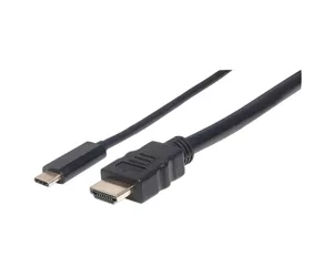 Manhattan USB-C to HDMI Cable, 4K@30Hz, 1m, Black, Male to Male, Three Year Warranty, Polybag