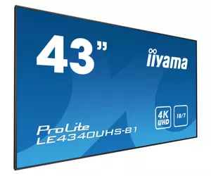 iiyama LE4340UHS-B1 Digital signage display 108 cm (42.5') LED 350 cd/m² 4K Ultra HD Black Android 18/7