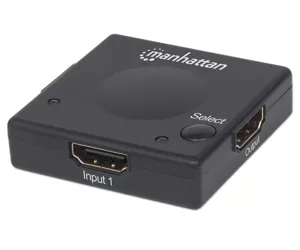 Manhattan 2-Port HDMI Switch, 1080p, Automatic/Manual Switching, No Power Required, Black, 3-Year Warranty.
