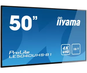 iiyama LE5040UHS-B1 Digital signage display 127 cm (50') LED 350 cd/m² 4K Ultra HD Black 18/7