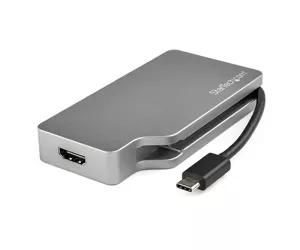 StarTech USB C Multiport Video Adapter - 4K HDMI, Mini DisplayPort, VGA, DVI - Space Gray Aluminum