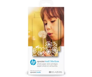 HP Sprocket 4 x 6 in (10 x 15 cm) Photo Paper and Cartridges-80 sheets