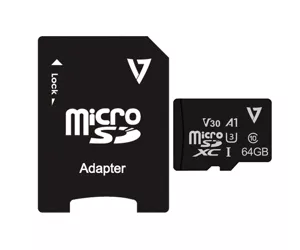 V7 64GB UHS-3 V30 A1 Micro SDXC Card + Adapter