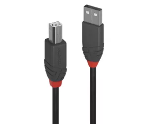Lindy 0.2m USB 2.0 Type A to B Cable, Anthra Line