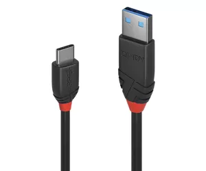 Lindy 1.5m USB 3.2 Type A to C Cable 3A, Black Line