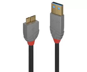 Lindy 3m USB 3.2 Type A to Micro-B Cable, Anthra Line