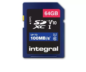 Integral 64GB HIGH SPEED SDHC/XC V10 100MB CLASS 10 UHS-I U1 SD