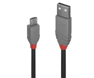 Lindy 3m USB 2.0 Type A to Micro-B Cable, Anthra Line