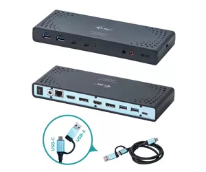 i-tec USB 3.0 / USB-C / Thunderbolt 3 Dual Display Docking Station + Power Delivery 65W