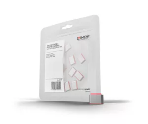 Lindy USB Type C Port Blockers, pink, 10pcs