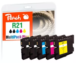 Peach PI400-98 tindikassett 5 tk Kokkusobiv Must, Tsüaan, Magenta, Kollane