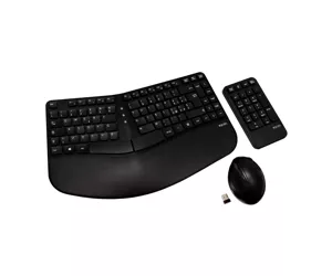 V7 Ergonomic Wireless Keyboard, Mouse, and Keypad Combo