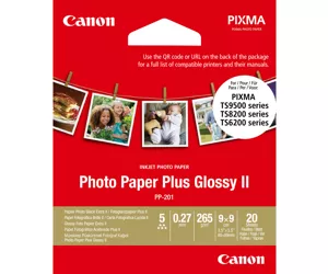 Canon PP-201 Glossy II Photo Paper Plus (8,9 x 8,9 cm/3,5 x 3,5”) – 20 Blatt