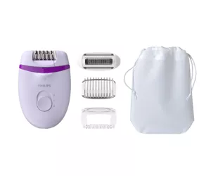 Philips Satinelle Essential Su optine šviesa kojoms, kompaktiškas laidinis epiliatorius