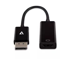 V7 Black Video Adapter DisplayPort Male to HDMI Female Slim