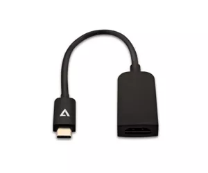 V7 Black USB Video Card USB-C Male to HDMI Female Slim