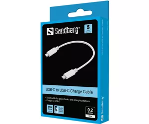 Sandberg USB-C Charge Cable 0.2m USB-kaabel 0,2 m USB C Valge