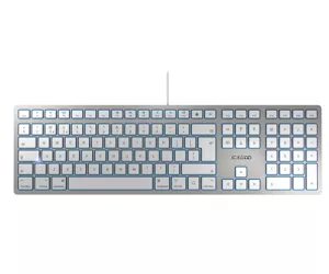 CHERRY KC 6000 SLIM FOR MAC Corded Keyboard, Silver/White, USB (QWERTY - UK)