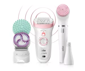 Braun Silk-épil 9 Silk-épil Beauty Set 9 9-995 Deluxe 9-in-1 Cordless Wet & Dry Hair Removal - Epilator, Shaver, Exfoliator, Cleansing Kit for Face & Body